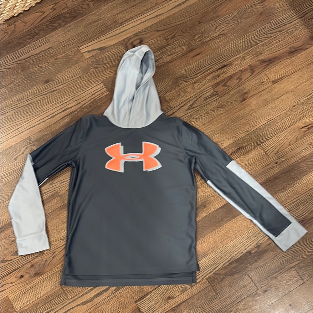 Under Armour Gray and Orange Long Sleeve Shirt